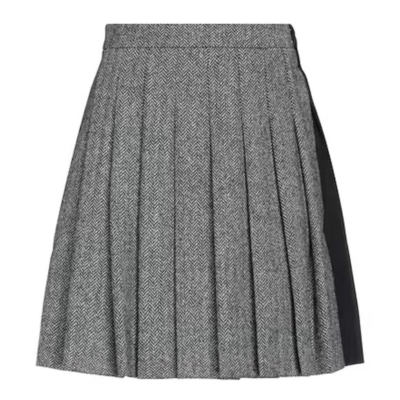 NWT DSQUARED2 Steel Grey Pleated Wool Skirt IT 38 / US 2 - Picture 3 of 8
